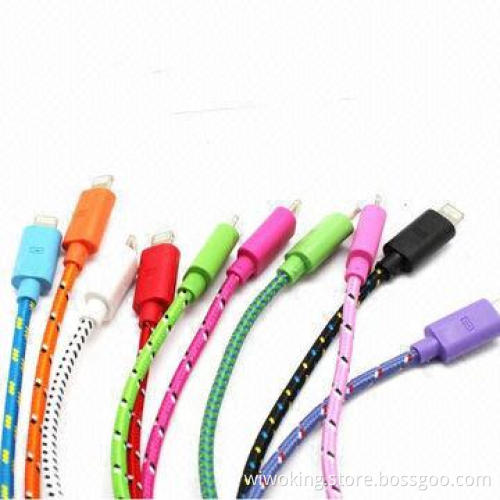 Fabric Nylon Lightning Cables for iPhone 5 with Soft and Durable